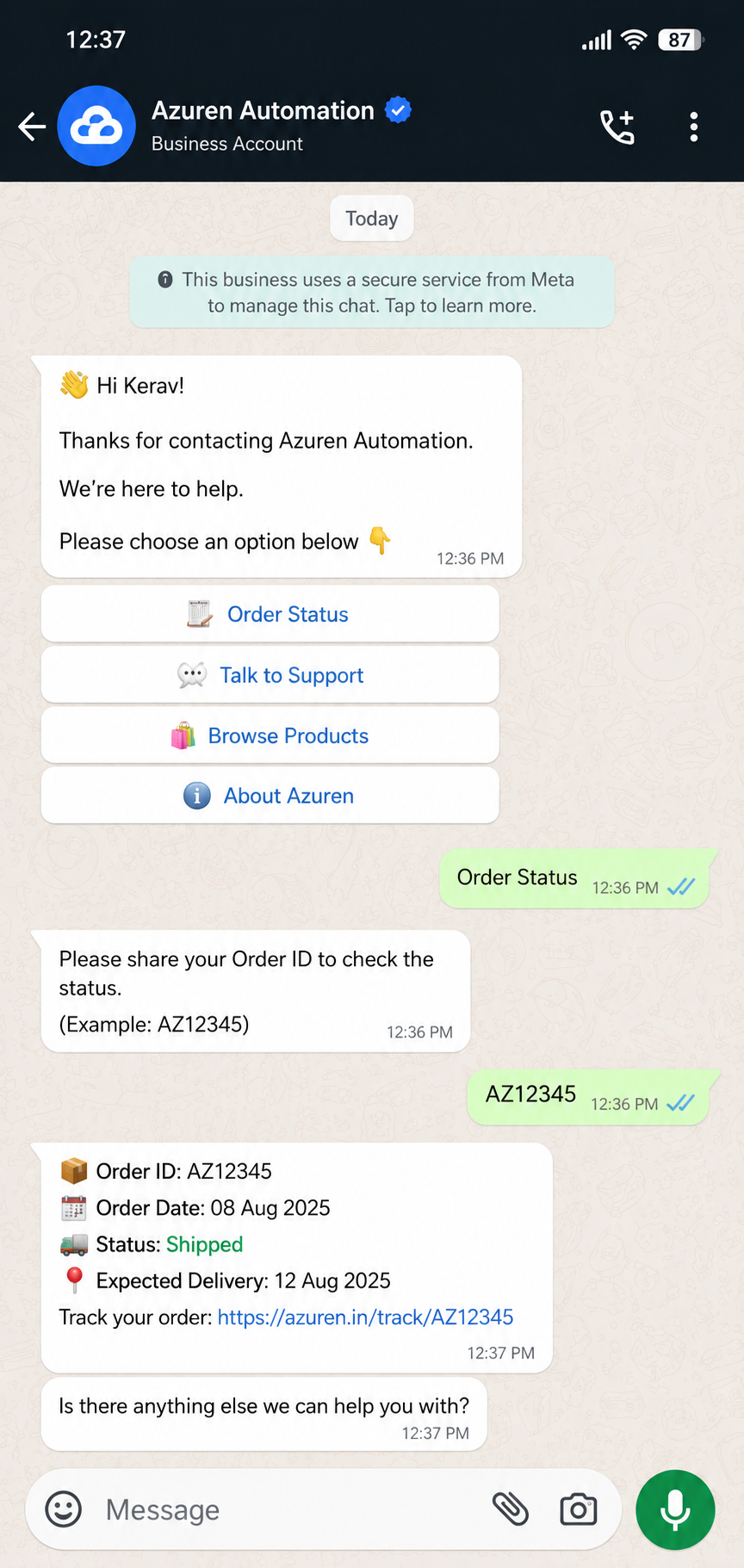 Real WhatsApp AI Automation